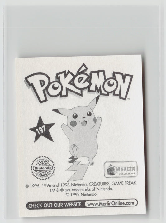 Sandslash - Merlin Topps Sticker 1999 #197 NM (Back)
