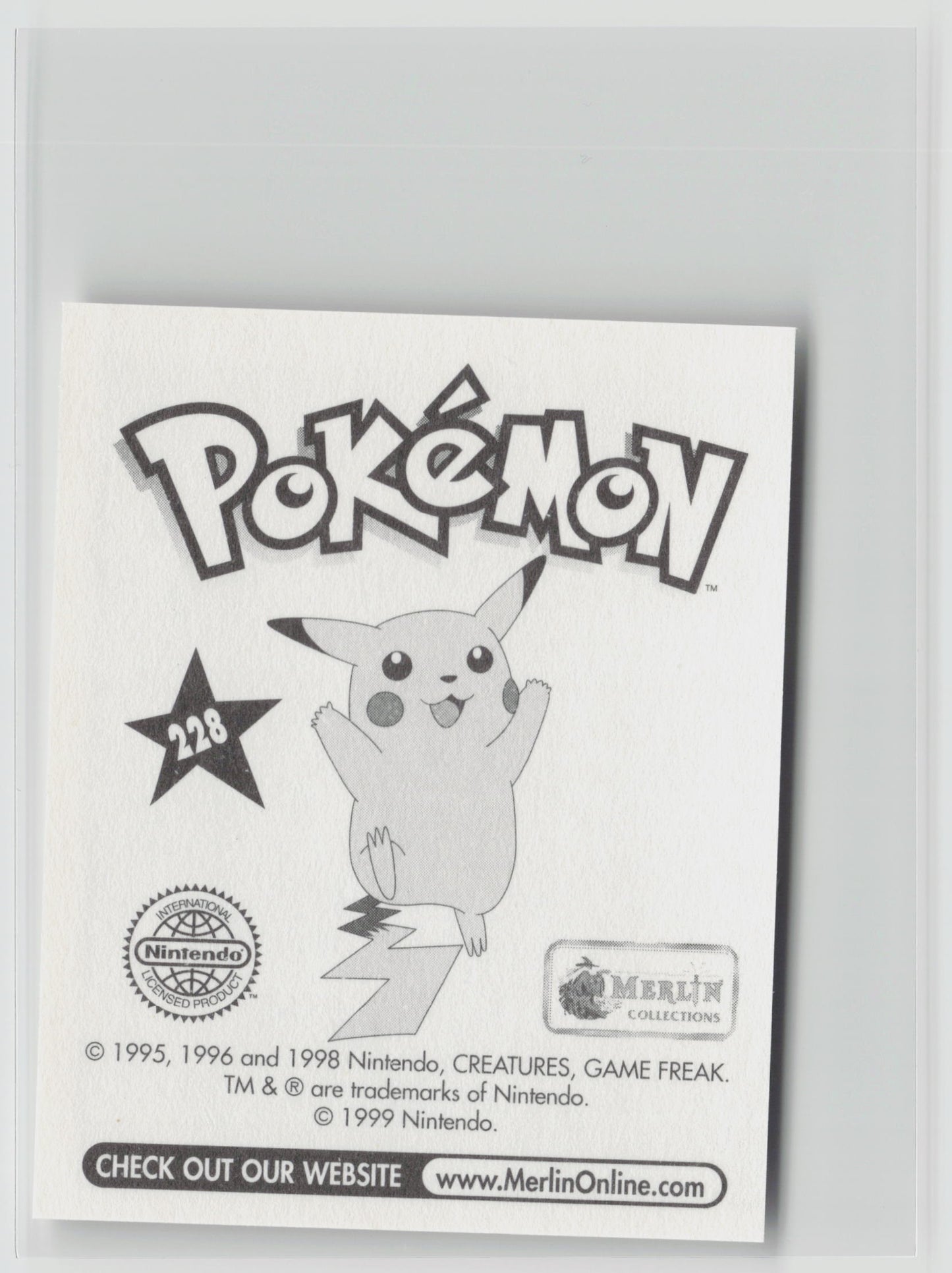 Kabutops - Merlin Topps Sticker 1999 #228 NM (Back)