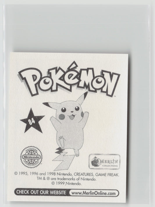 Doduo - Merlin Topps Sticker 1999 #84 NM (Back)