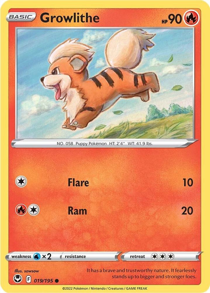 Growlithe Common SWSH12 019/195 NM
