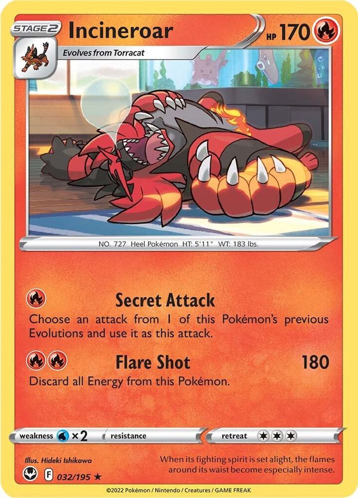 Incineroar Rare SWSH12 032/195 NM