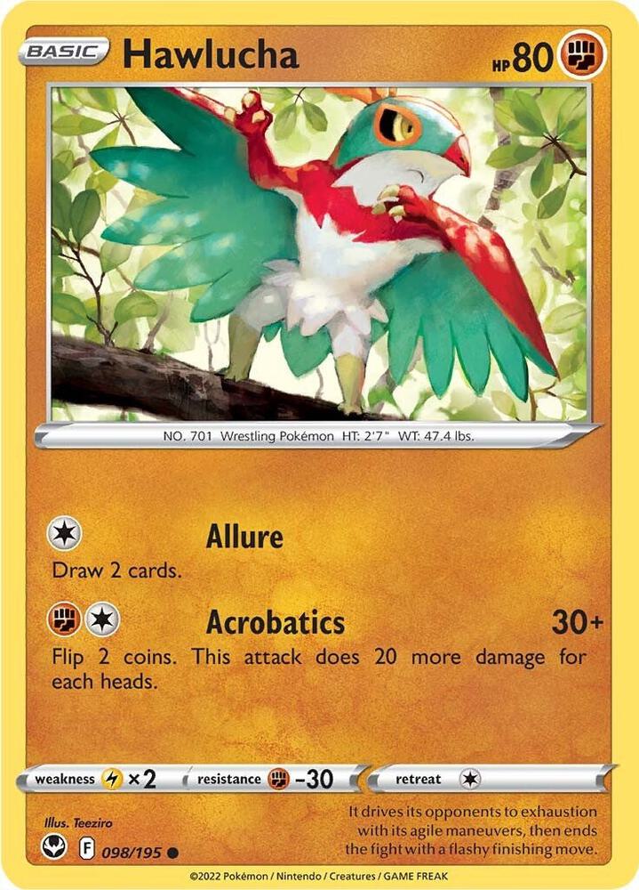 Hawlucha Common Reverse Holo SWSH12 098/195 NM