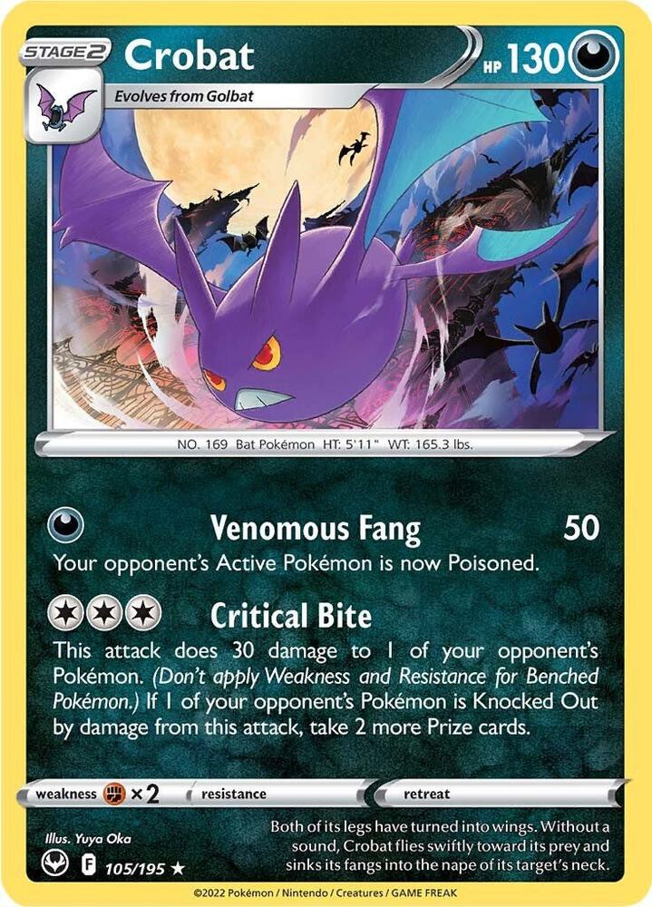 Crobat Holo Rare Reverse Holo SWSH12 105/195 NM