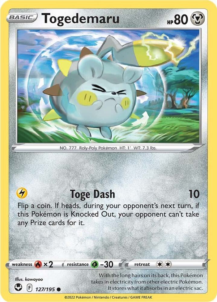 Togedemaru Common Reverse Holo SWSH12 127/195 NM