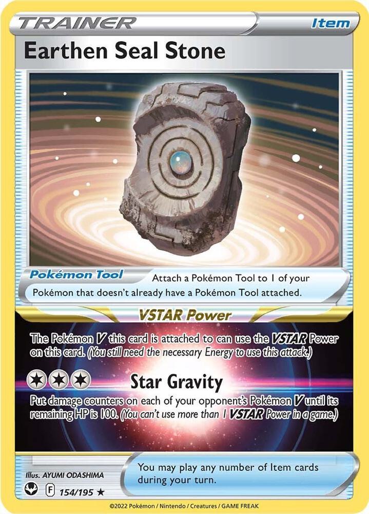 Earthen Seal Stone Holo Rare Reverse Holo SWSH12 154/195 NM