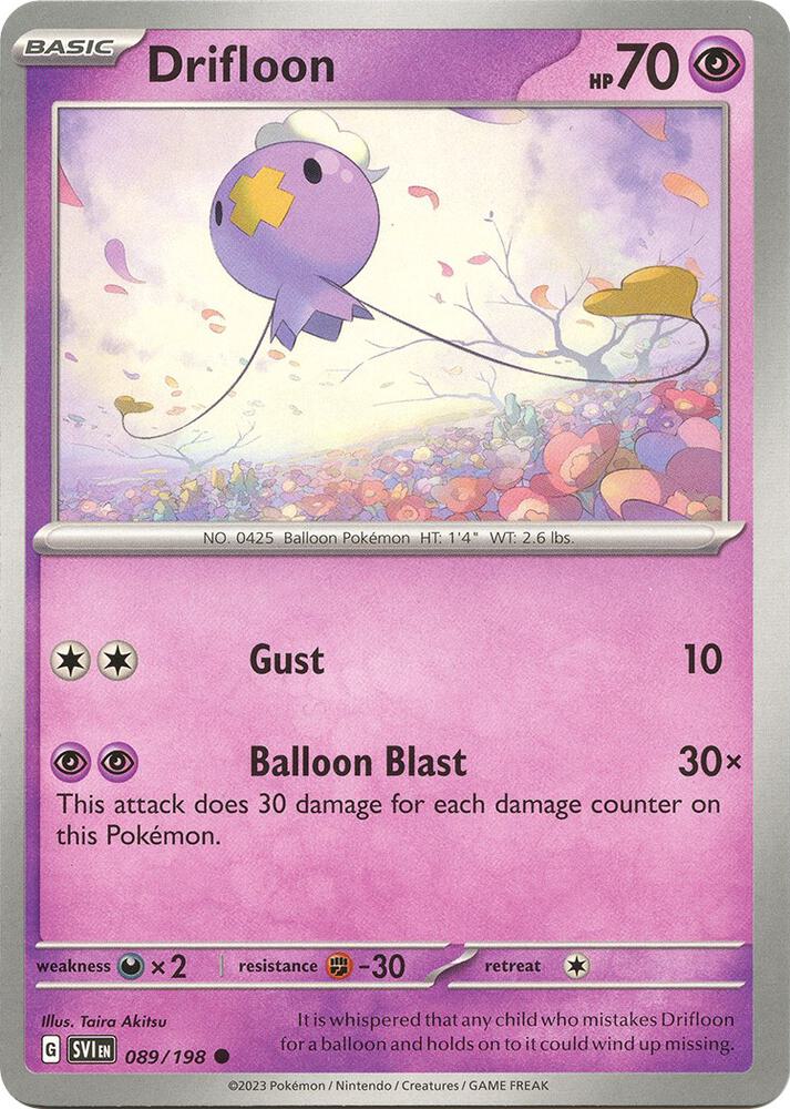 Drifloon Common Reverse Holo SVI 089/198 NM