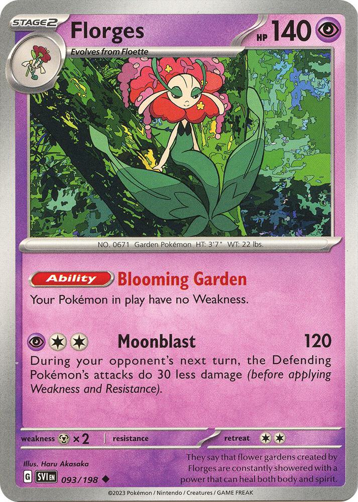 Florges Uncommon Reverse Holo SVI 093/198 NM