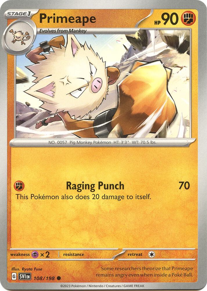 Primeape Common Reverse Holo SVI 108/198 NM