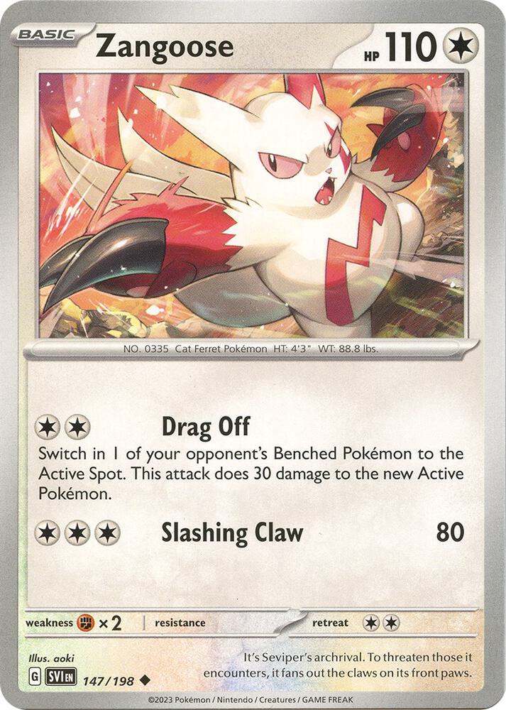 Zangoose Uncommon Reverse Holo SVI 147/198 NM