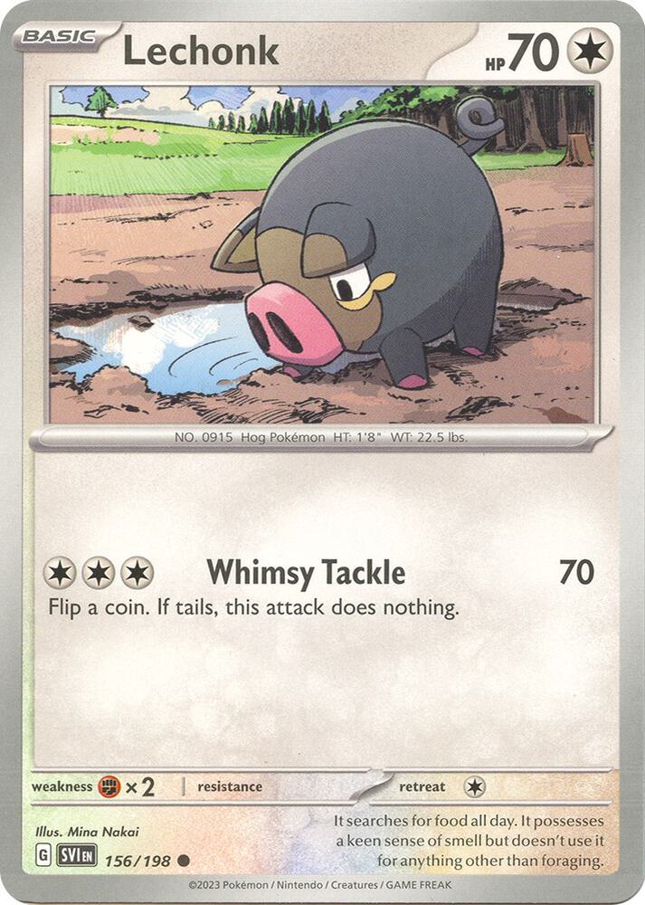 Lechonk Common Reverse Holo SVI 156/198 NM