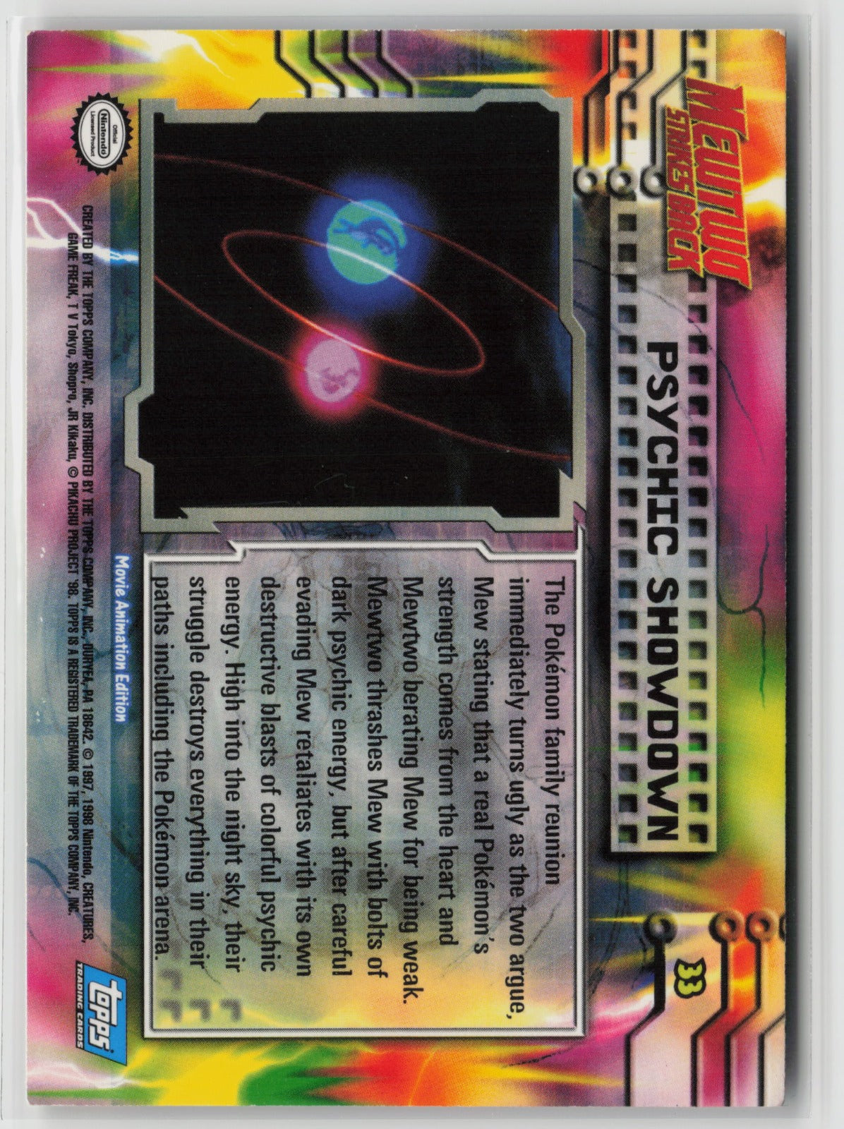 Topps Psychic Showdown Mewtwo Strikes Back #33 LP (Back)