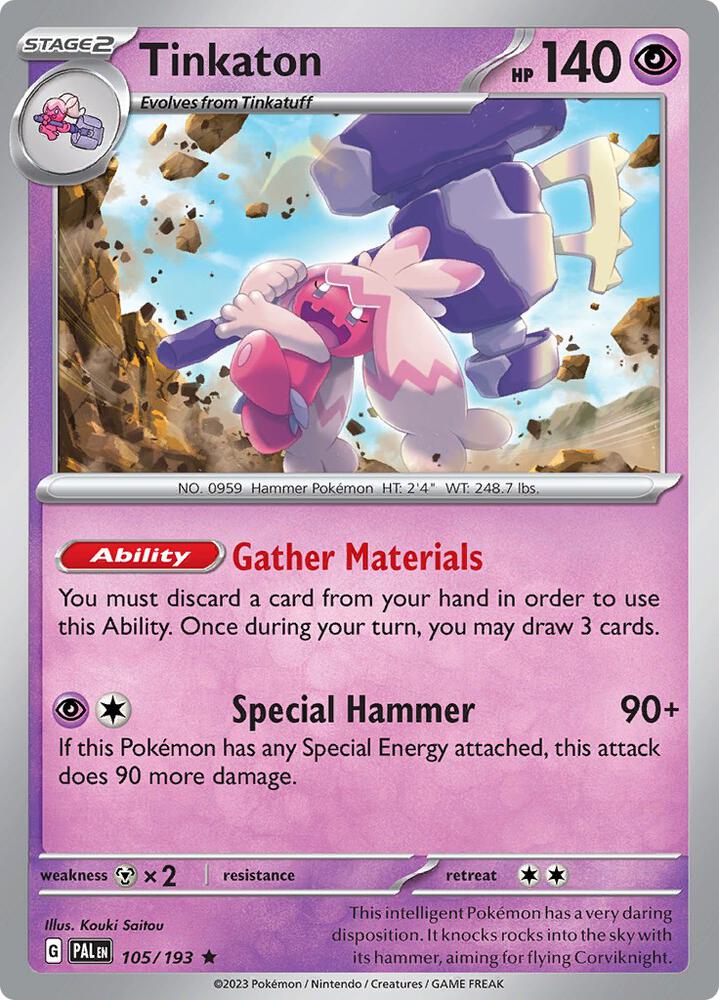 Tinkaton Rare Holo PAL 105/193 NM