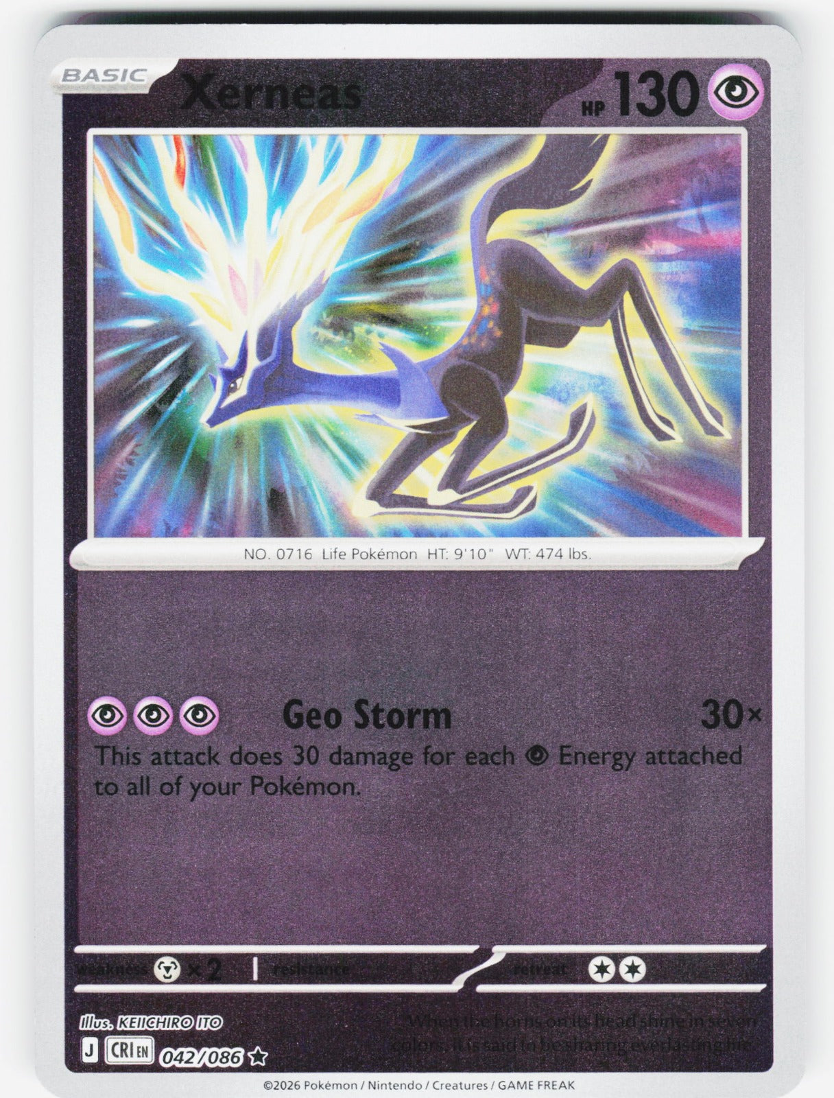 Xerneas Rare Reverse Holo CRI 042/086 NM