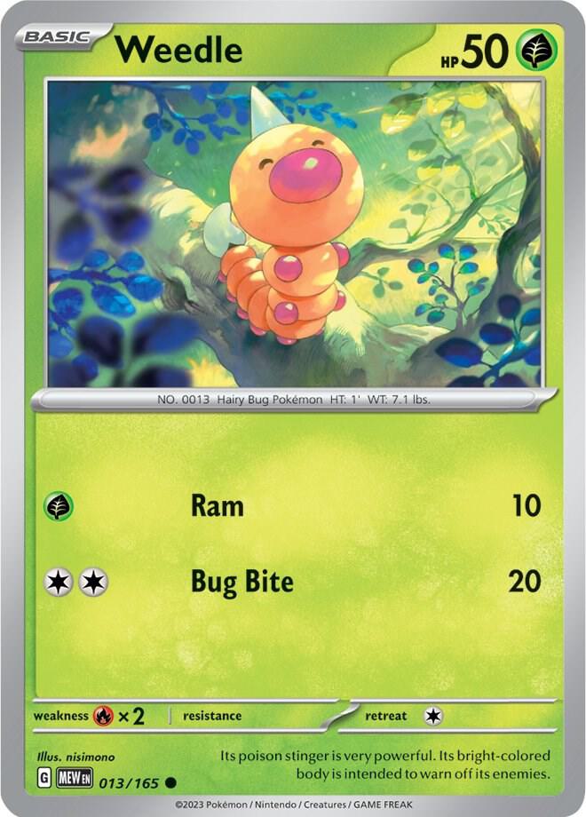 Weedle Common Regular MEW 013/165 NM