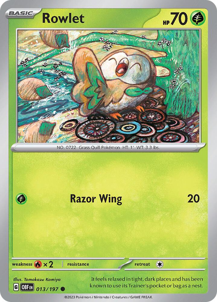 Rowlet Common Regular OBF 013/197 NM