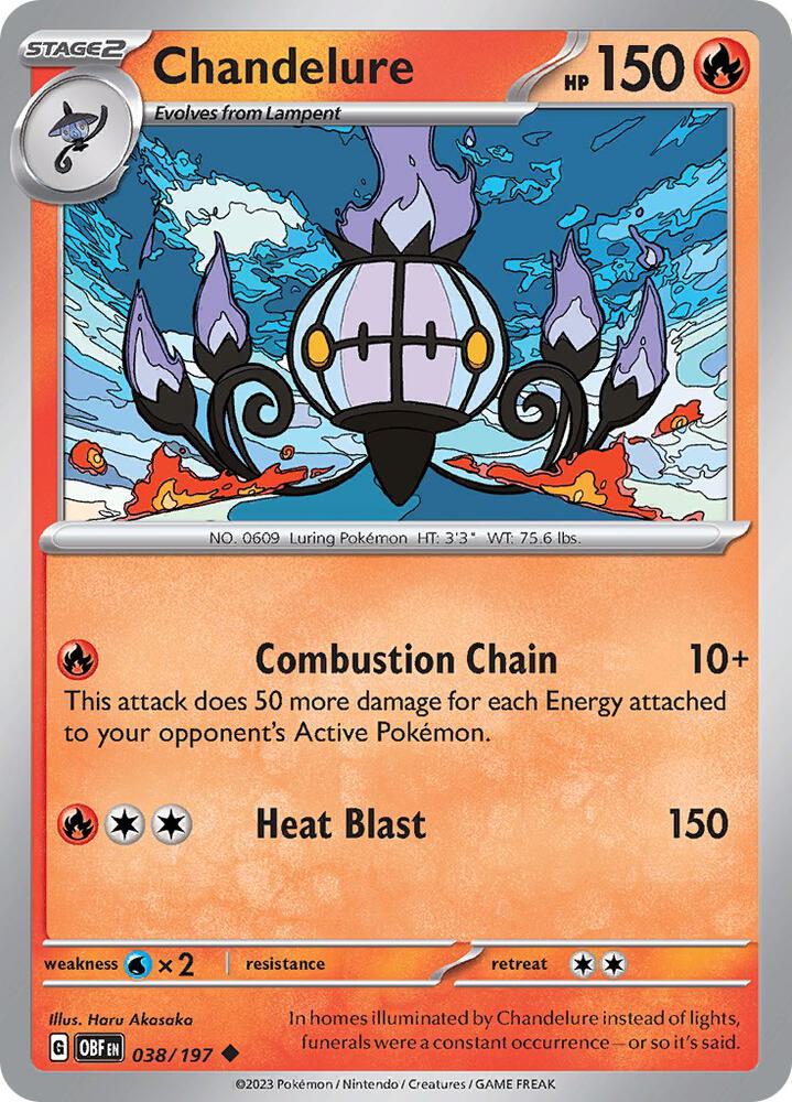Chandelure Uncommon Regular OBF 038/197 NM