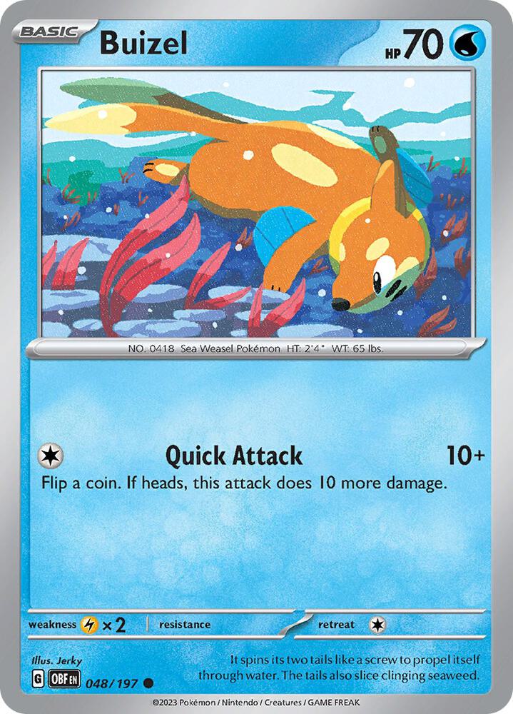 Buizel Common Reverse Holo OBF 048/197 NM