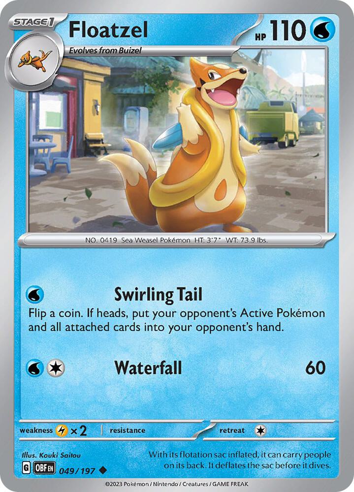 Floatzel Uncommon Regular OBF 049/197 NM