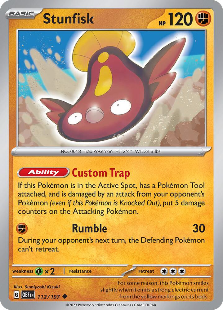 Stunfisk Uncommon Regular OBF 112/197 NM