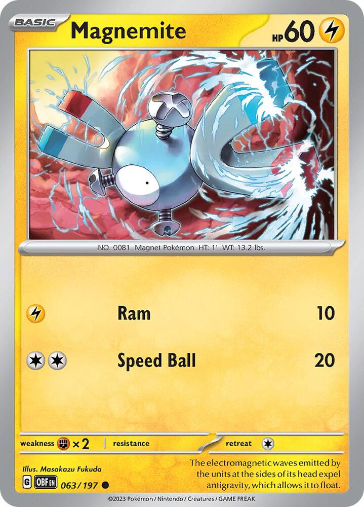 Magnemite Common Reverse Holo OBF 063/197 NM