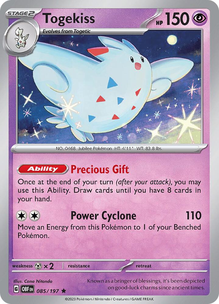 Togekiss Rare Holo OBF 085/197 NM