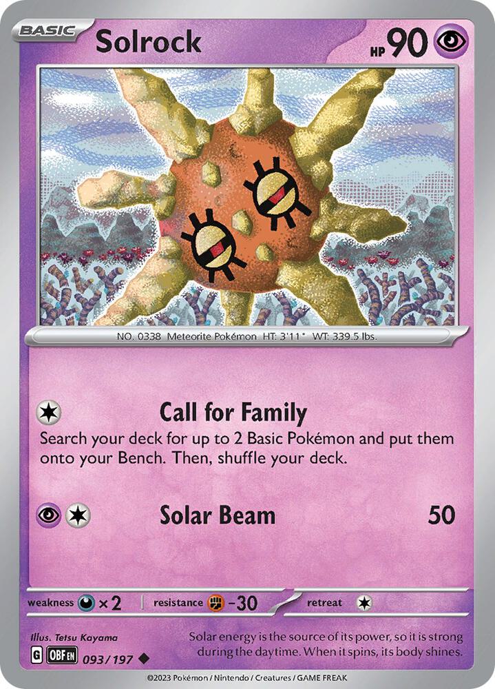 Solrock Uncommon Regular OBF 093/197 NM