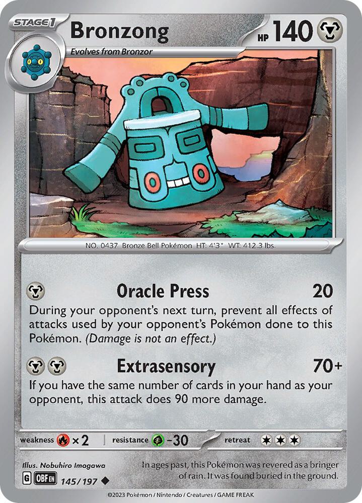 Bronzong Uncommon Regular OBF 145/197 NM
