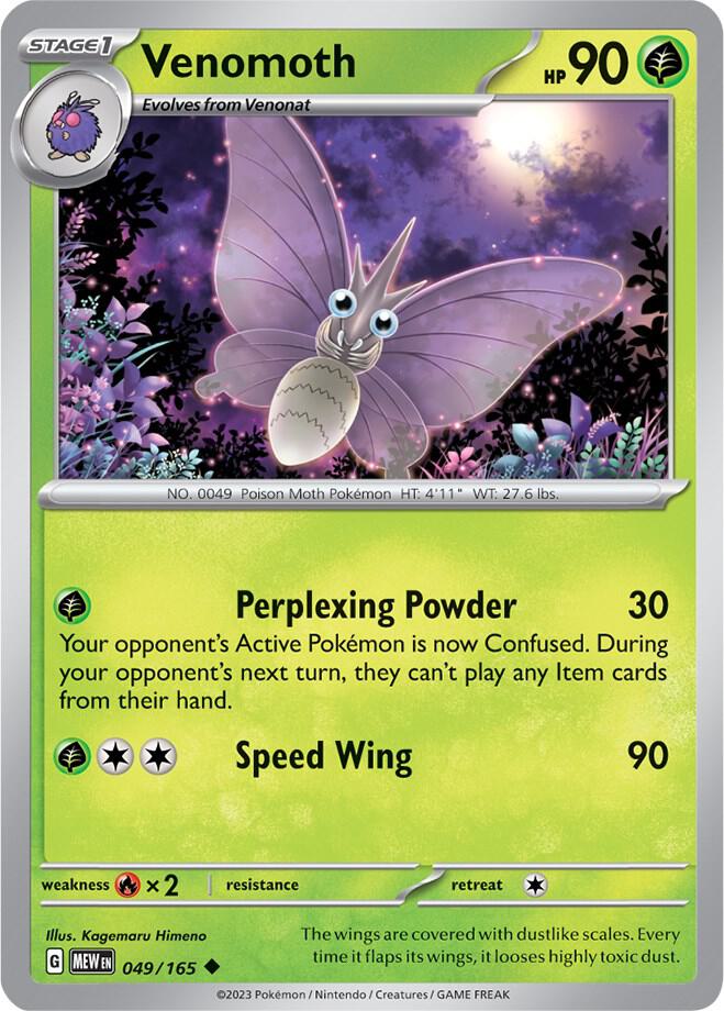Venomoth Uncommon Regular MEW 049/165 NM