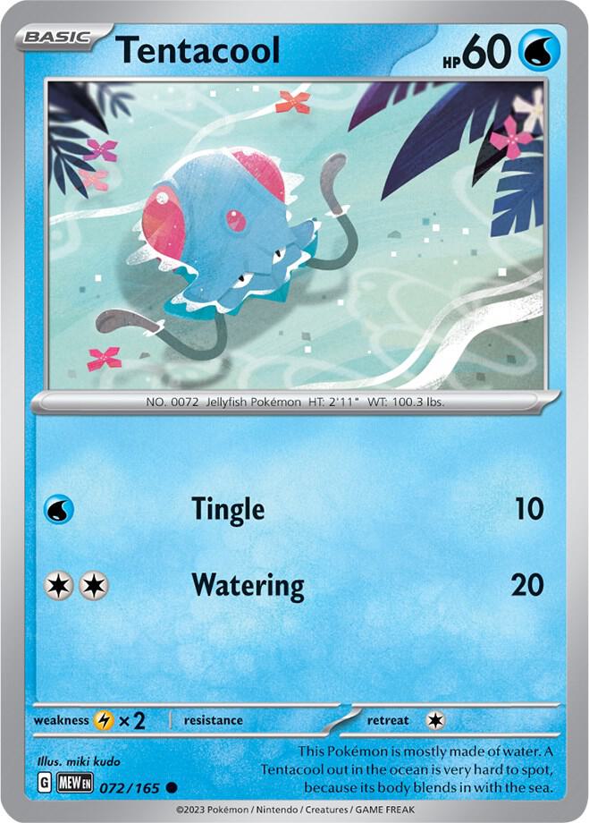 Tentacool Common Regular MEW 072/165 NM