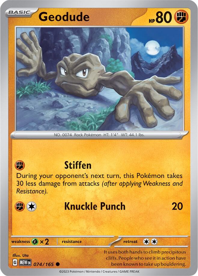 Geodude Common Regular MEW 074/165 NM