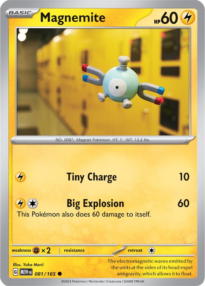 Magnemite Common Reverse Holo MEW 081/165 NM
