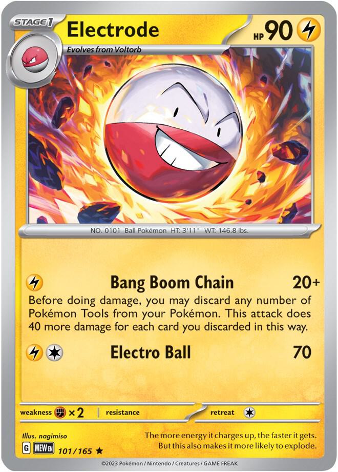 Electrode Rare Holo MEW 101/165 NM