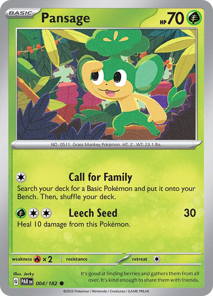Pansage Common Regular PAR 004/182 NM