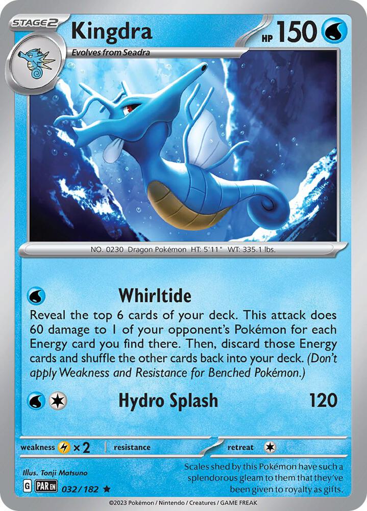 Kingdra Rare Reverse Holo PAR 032/182 NM