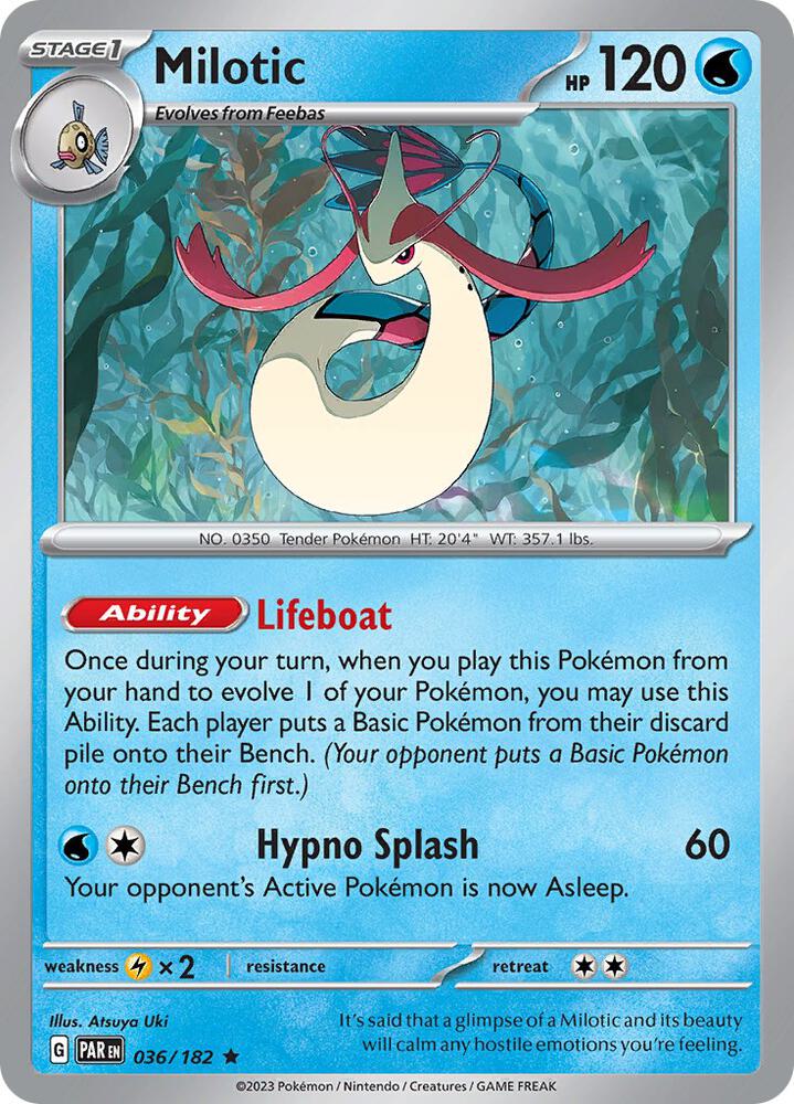 Milotic Rare Reverse Holo PAR 036/182 NM