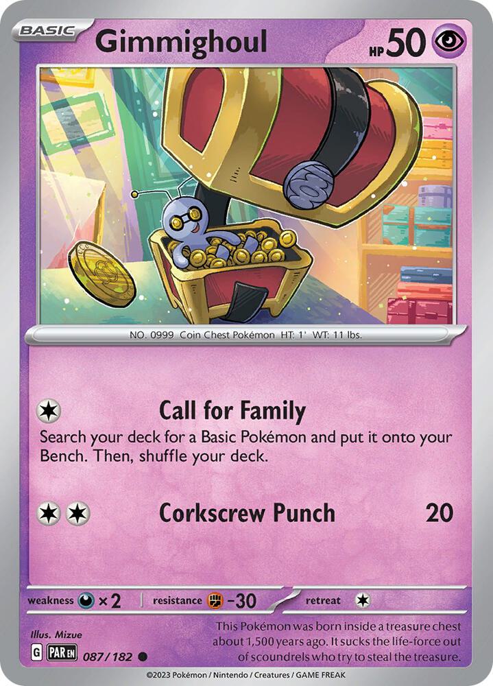 Gimmighoul Common Reverse Holo PAR 087/182 NM