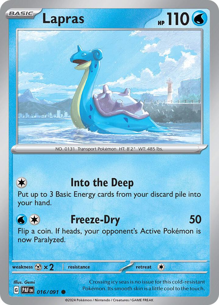 Lapras Common Regular PAF 016/091 NM