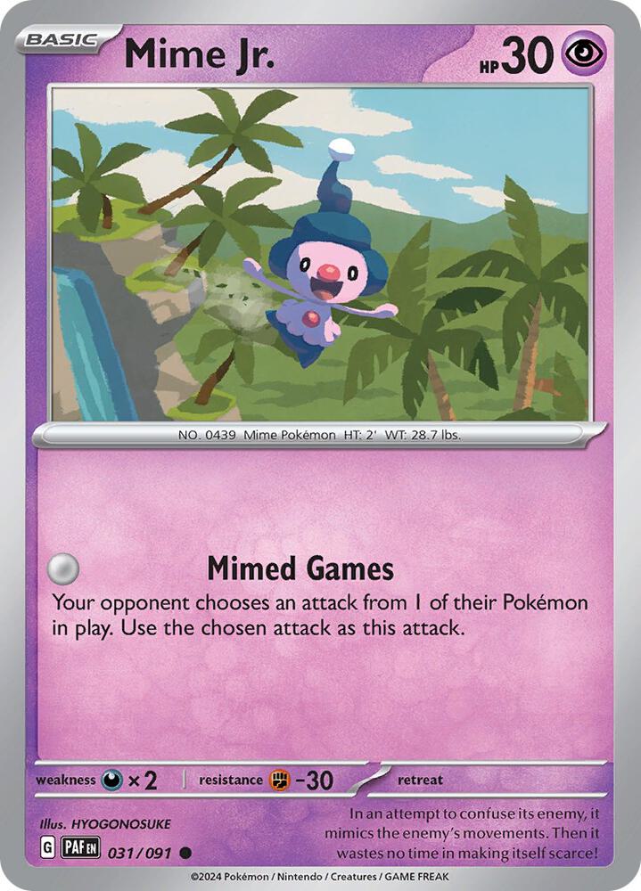 Mime Jr. Common Reverse Holo PAF 031/091 NM