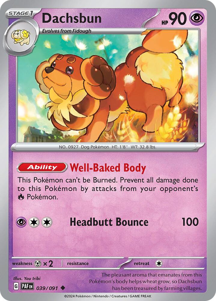 Dachsbun Uncommon Regular PAF 039/091 NM
