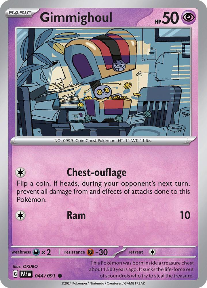 Gimmighoul Common Reverse Holo PAF 044/091 NM