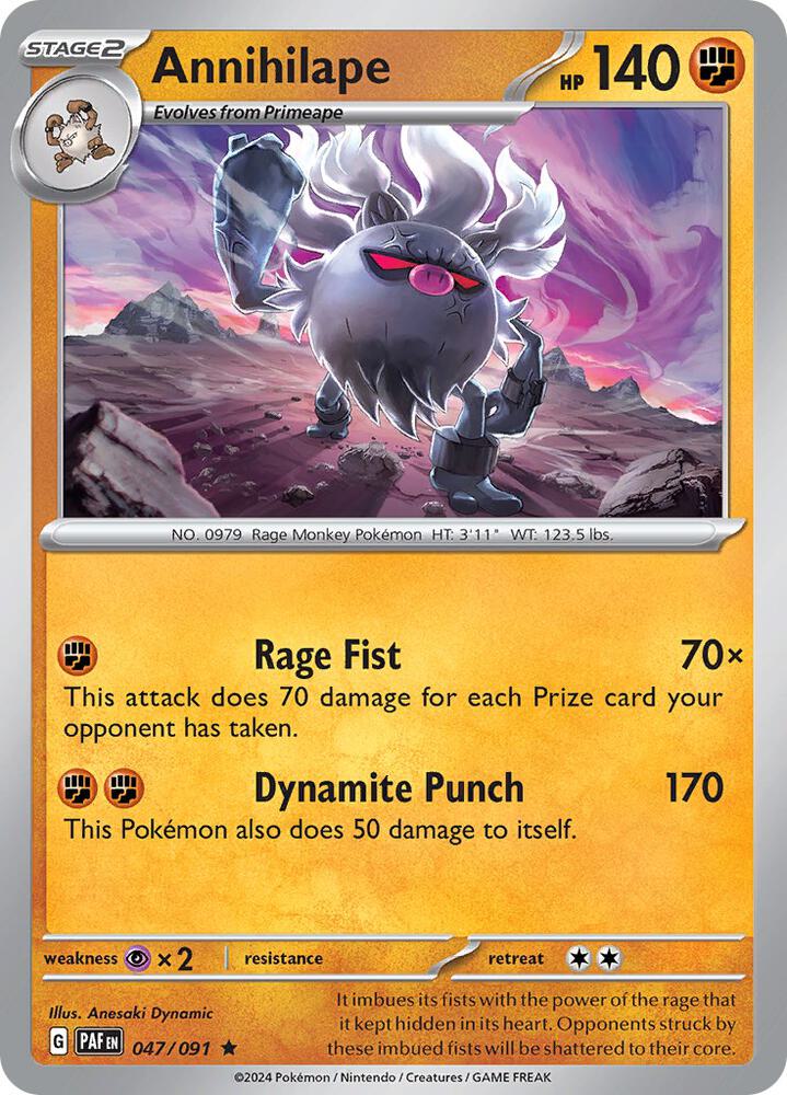 Annihilape Rare Holo PAF 047/091 NM