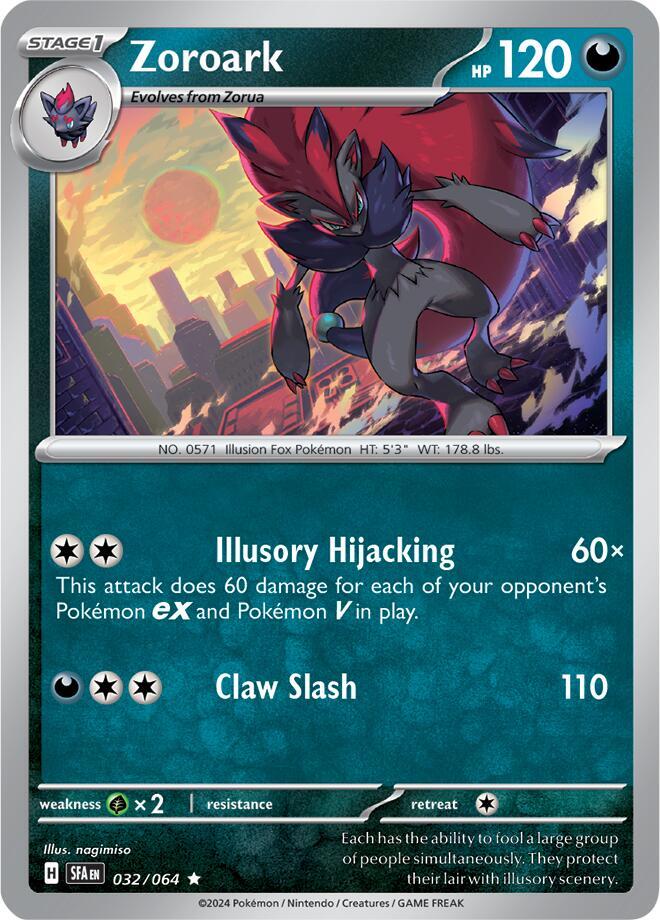 Zoroark Rare Holo SFA 032/064 NM