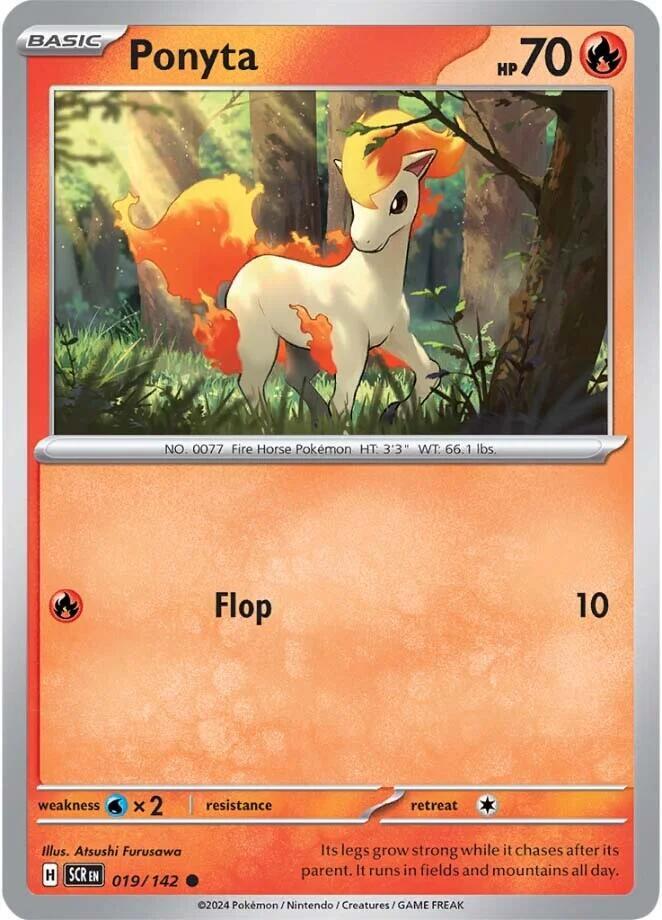 Ponyta Common Reverse Holo SCR 019/142 NM