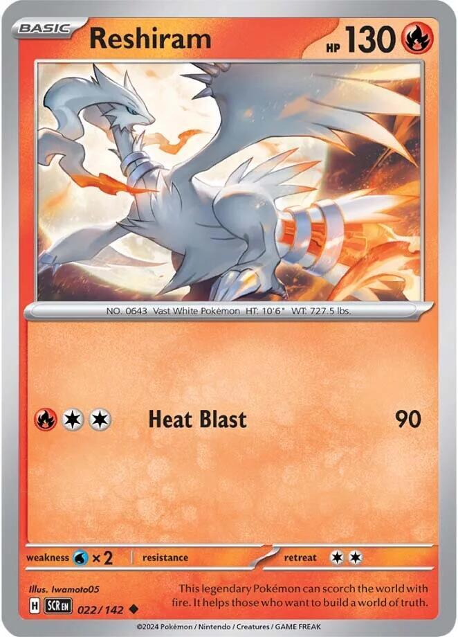 Reshiram Uncommon Reverse Holo SCR 022/142 NM