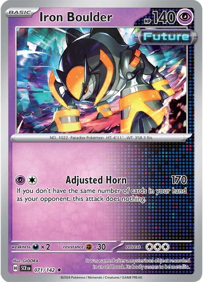 Iron Boulder Rare Holo SCR 071/142 NM