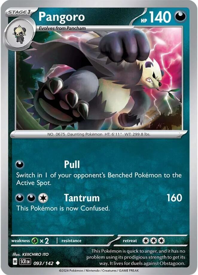 Pangoro Uncommon Reverse Holo SCR 093/142 NM