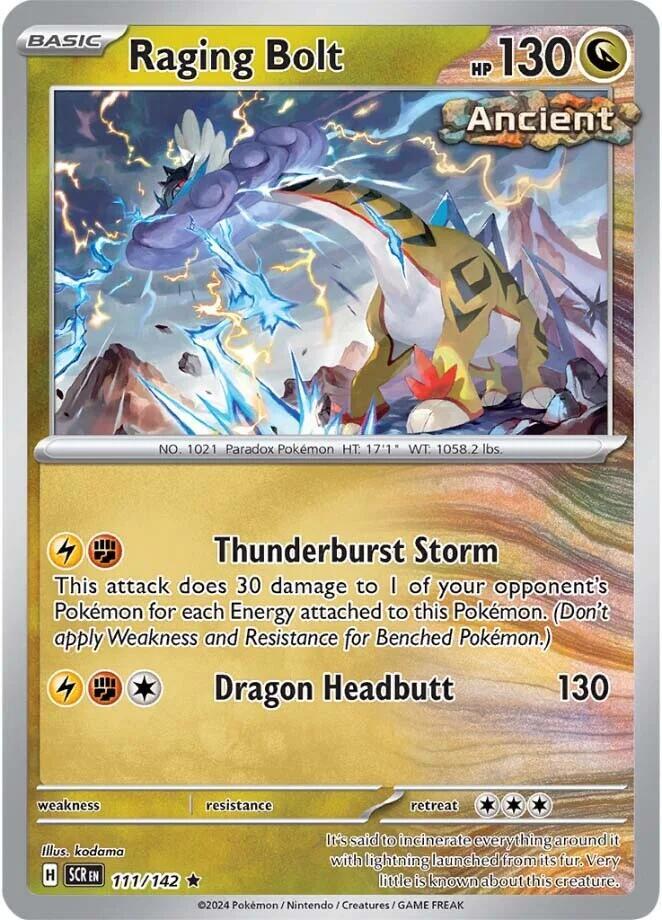 Raging Bolt Rare Holo SCR 111/142 NM