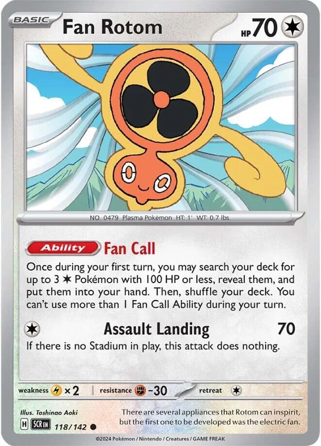 Fan Rotom Common Reverse Holo SCR 118/142 NM