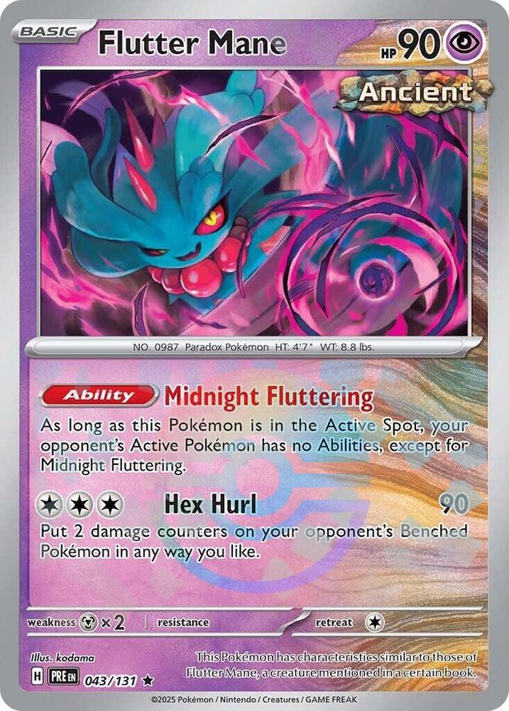 Flutter Mane (Poke Ball Pattern) Rare Holo PRE 043/131 NM