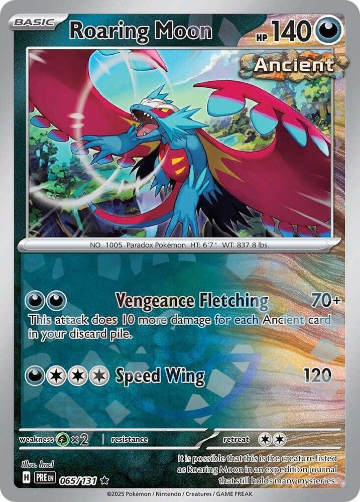 Roaring Moon (Poke Ball Pattern) Rare Holo PRE 065/131 NM